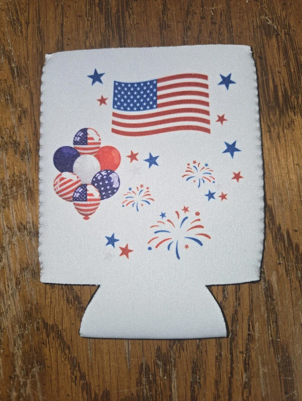 Patriotic Can Cooler - Red White Blue Party Koozie